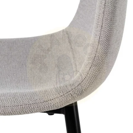 Taburete alto tapizado en tejido gris con estructura metálica altura asiento 72cm 45.50x45x105.50cm - Ixia - 609579IX - foto-secundaria-6