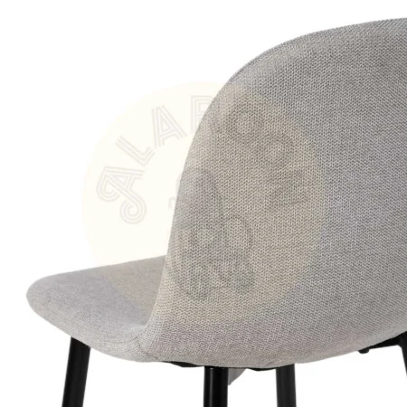 Taburete alto tapizado en tejido gris con estructura metálica altura asiento 72cm 45.50x45x105.50cm - Ixia - 609579IX - foto-secundaria-8