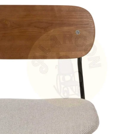 Silla tapizada para salón marrón crema estructura metálica asiento en madera contrachapada 49x53x80cm - Ixia - 609583IX - foto-secundaria-3