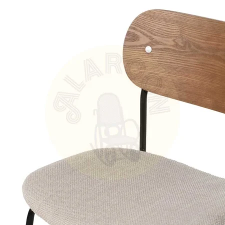 Silla tapizada para salón marrón crema estructura metálica asiento en madera contrachapada 49x53x80cm - Ixia - 609583IX - foto-secundaria-4