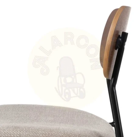 Silla tapizada para salón marrón crema estructura metálica asiento en madera contrachapada 49x53x80cm - Ixia - 609583IX - foto-secundaria-6