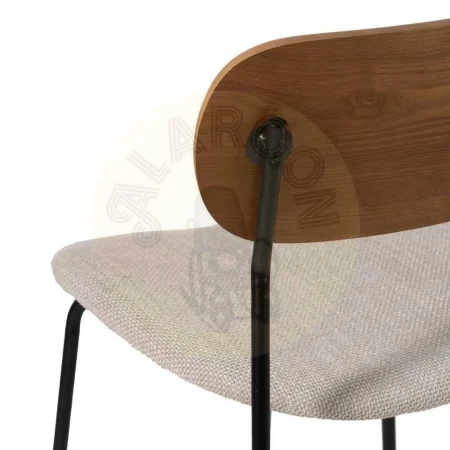 Silla tapizada para salón marrón crema estructura metálica asiento en madera contrachapada 49x53x80cm - Ixia - 609583IX - foto-secundaria-8