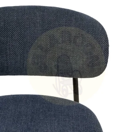 Silla tapizada azul en tejido 100% poliéster estructura metálica y asiento en madera contrachapada 50x54x73.50cm - Ixia - 609592IX - foto-secundaria-3