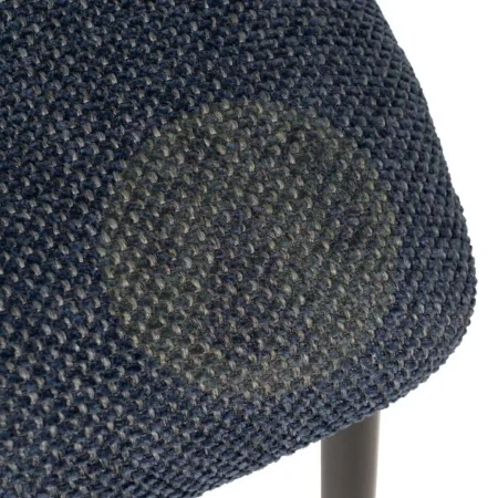 Silla tapizada azul en tejido 100% poliéster estructura metálica y asiento en madera contrachapada 50x54x73.50cm - Ixia - 609592IX - foto-secundaria-7