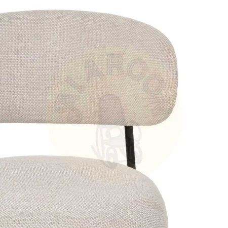 Silla crema tapizada en tejido 100% poliéster con estructura metálica y madera contrachapada 50x54x73.50cm - Ixia - 609593IX - foto-secundaria-3