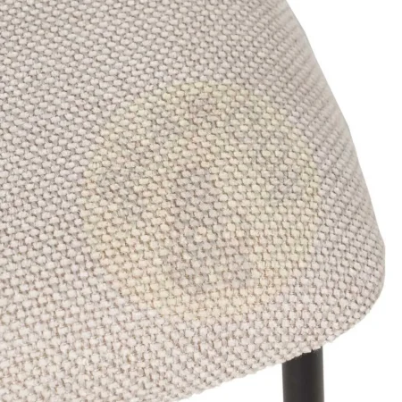 Silla crema tapizada en tejido 100% poliéster con estructura metálica y madera contrachapada 50x54x73.50cm - Ixia - 609593IX - foto-secundaria-7