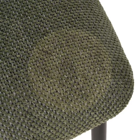 Silla verde tapizada en tejido 100% poliéster con estructura metálica y respaldo en madera contrachapada 50x54x73.50cm - Ixia - 609594IX - foto-secundaria-6