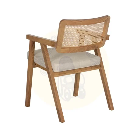 Silla con brazos en madera de haya y asiento de ratán natural 56x55x81cm - Ixia - 609989IX - foto-secundaria-2