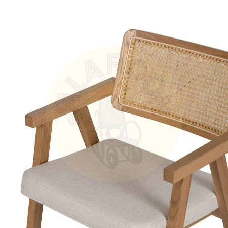 Silla con brazos en madera de haya y asiento de ratán natural 56x55x81cm - Ixia - 609989IX - foto-secundaria-4
