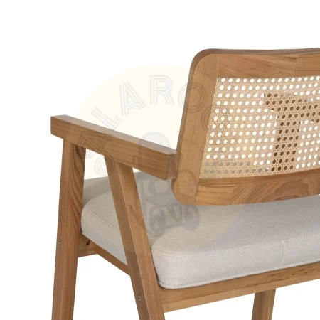 Silla con brazos en madera de haya y asiento de ratán natural 56x55x81cm - Ixia - 609989IX - foto-secundaria-8