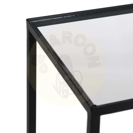 Estantería metálica negra con estantes de cristal 65x25x110cm - Ixia - 610006IX - foto-secundaria-1