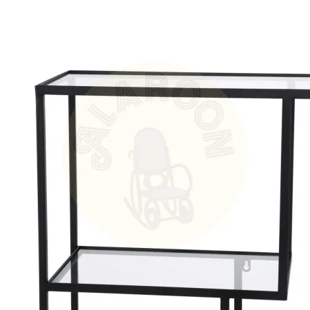 Estantería metálica negra con estantes de cristal 65x25x110cm - Ixia - 610006IX - foto-secundaria-5
