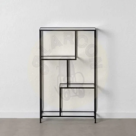 Estantería metálica negra con estantes de cristal 65x25x110cm - Ixia - 610006IX - foto-secundaria-8