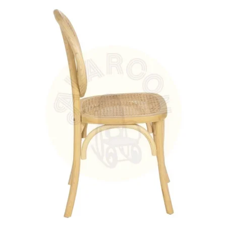 Silla de madera de olmo con asiento y respaldo de ratán natural 44.50x41.50x89cm - Ixia - 610045IX - foto-secundaria-1