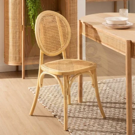 Silla de madera de olmo con asiento y respaldo de ratán natural 44.50x41.50x89cm - Ixia - 610045IX - foto-secundaria-12