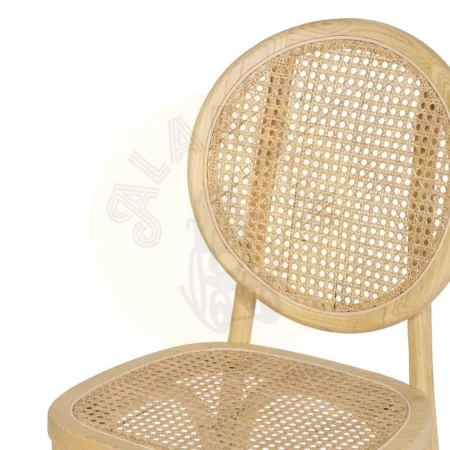 Silla de madera de olmo con asiento y respaldo de ratán natural 44.50x41.50x89cm - Ixia - 610045IX - foto-secundaria-4