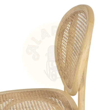 Silla de madera de olmo con asiento y respaldo de ratán natural 44.50x41.50x89cm - Ixia - 610045IX - foto-secundaria-5