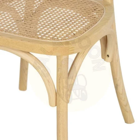 Silla de madera de olmo con asiento y respaldo de ratán natural 44.50x41.50x89cm - Ixia - 610045IX - foto-secundaria-8