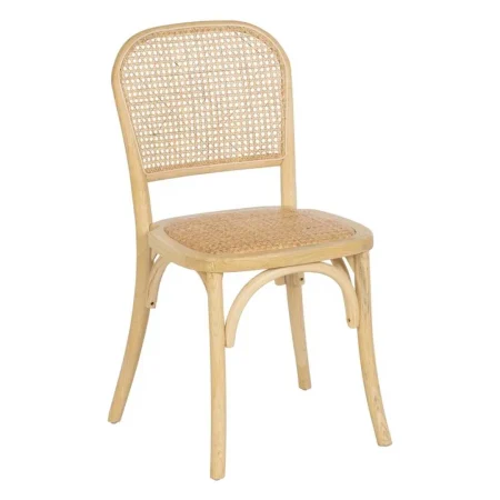 Silla natural madera de olmo con asiento y respaldo de ratán 45x42x86cm - Ixia - 610046IX - foto-blanco