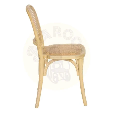Silla natural madera de olmo con asiento y respaldo de ratán 45x42x86cm - Ixia - 610046IX - foto-secundaria-1