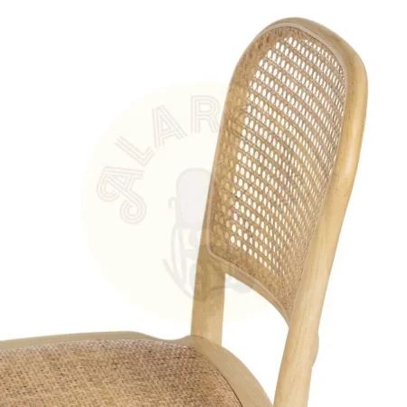 Silla natural madera de olmo con asiento y respaldo de ratán 45x42x86cm - Ixia - 610046IX - foto-secundaria-5