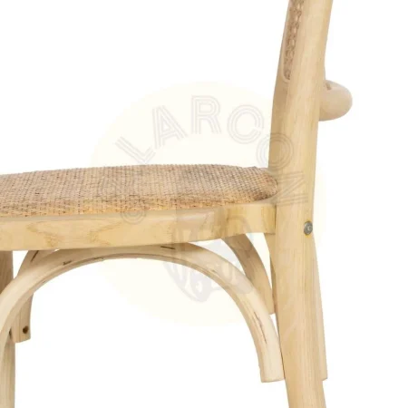 Silla natural madera de olmo con asiento y respaldo de ratán 45x42x86cm - Ixia - 610046IX - foto-secundaria-6