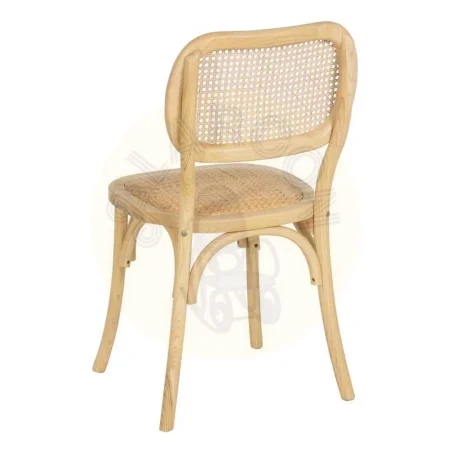 Silla natural de madera de olmo con asiento y respaldo de ratán apilable para salón 45x41x88cm - Ixia - 610047IX - foto-secundaria-2