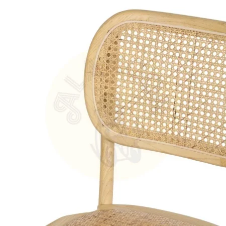 Silla natural de madera de olmo con asiento y respaldo de ratán apilable para salón 45x41x88cm - Ixia - 610047IX - foto-secundaria-4