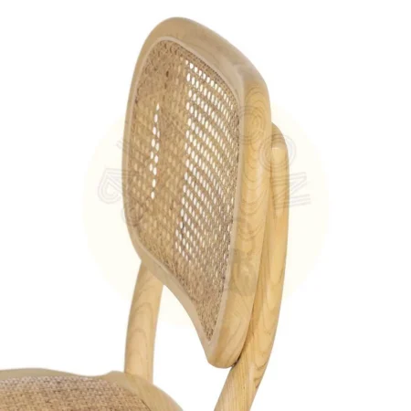 Silla natural de madera de olmo con asiento y respaldo de ratán apilable para salón 45x41x88cm - Ixia - 610047IX - foto-secundaria-5