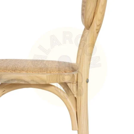 Silla natural de madera de olmo con asiento y respaldo de ratán apilable para salón 45x41x88cm - Ixia - 610047IX - foto-secundaria-6