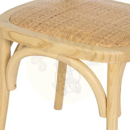 Silla natural de madera de olmo con asiento y respaldo de ratán apilable para salón 45x41x88cm - Ixia - 610047IX - foto-secundaria-8