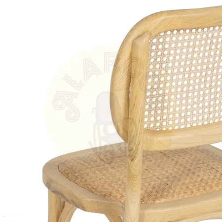 Silla natural de madera de olmo con asiento y respaldo de ratán apilable para salón 45x41x88cm - Ixia - 610047IX - foto-secundaria-9