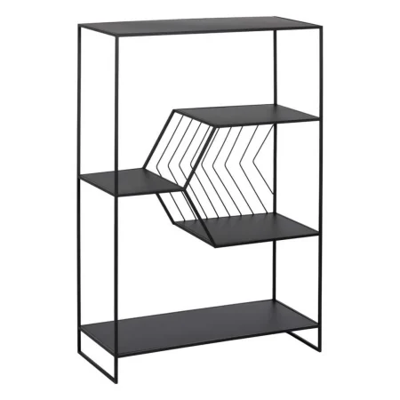 Estantería negra de metal con baldas asimétricas 80x35x120cm - Ixia - 610062IX - foto-blanco
