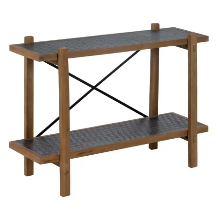 Estantería en DM y madera de abeto con estructura de hierro acabado negro y natural 107x40x80cm - Ixia - 610072IX - foto-blanco