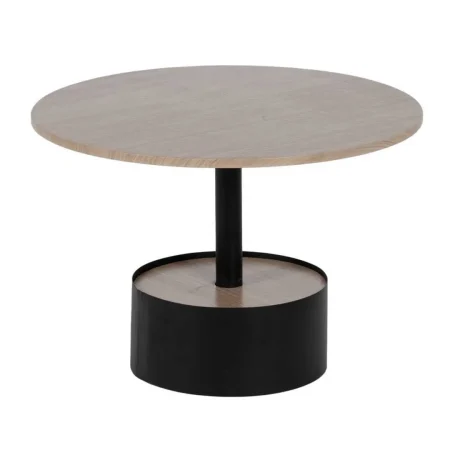 Mesa de centro negro y natural en DM y metal 65x65x37.50cm - Ixia - 610155IX - foto-blanco
