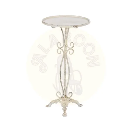 Set de 2 mesitas crema en metal 40x40x77cm - Ixia - 610177IX - foto-secundaria-1