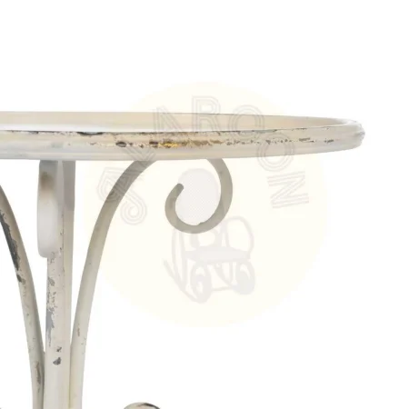 Set de 2 mesitas crema en metal 40x40x77cm - Ixia - 610177IX - foto-secundaria-5