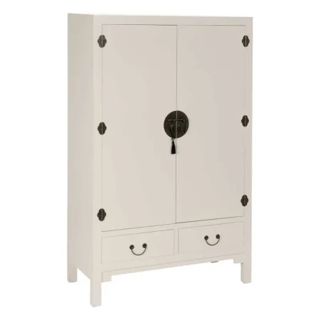 Armario blanco en DM con patas de abeto colección Oriente 100x45x160cm - Ixia - 610183IX - foto-blanco