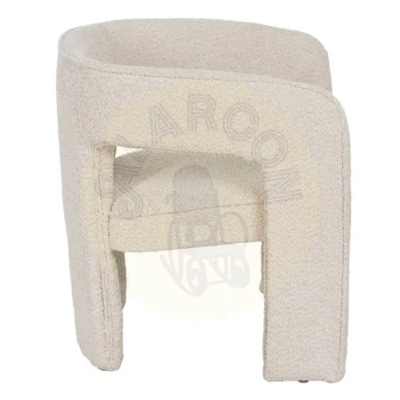 Silla tapizada en tejido beige con estructura de madera y hierro 69x66x73cm - Ixia - 610223IX - foto-secundaria-1