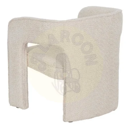 Silla tapizada en tejido beige con estructura de madera y hierro 69x66x73cm - Ixia - 610223IX - foto-secundaria-2