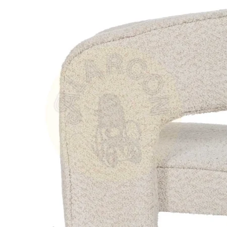 Silla tapizada en tejido beige con estructura de madera y hierro 69x66x73cm - Ixia - 610223IX - foto-secundaria-7