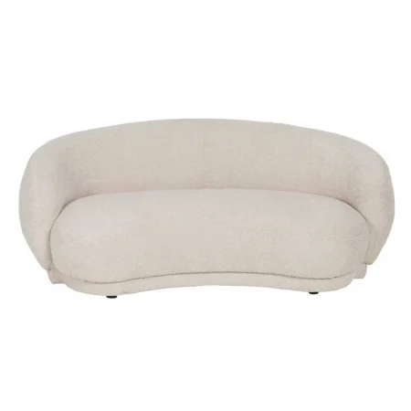 Sofá beige tapizado en tejido para salón con estructura de madera contrachapada 191x93x75cm - Ixia - 610229IX - foto-blanco