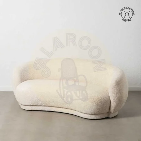 Sofá beige tapizado en tejido para salón con estructura de madera contrachapada 191x93x75cm - Ixia - 610229IX - foto-secundaria-12