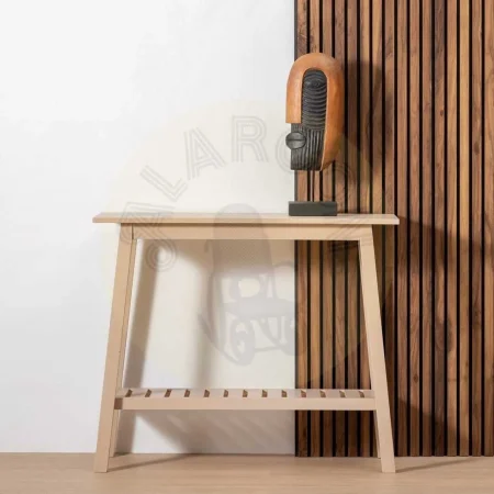 Consola crema con cajones en DM y estructura de madera de pino 90x32x75cm - Ixia - 610408IX - foto-secundaria-6