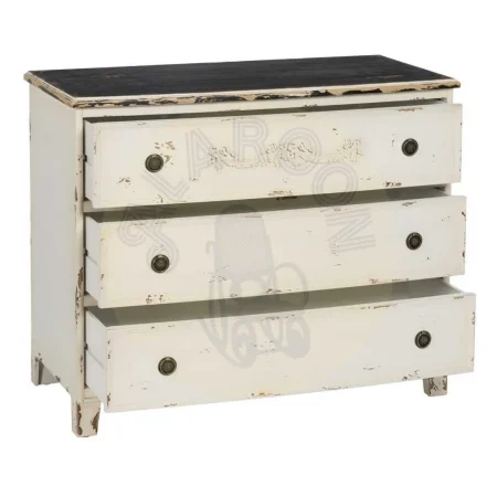 Cómoda blanco rozado en madera de abeto y DM 105x50x87.50cm - Ixia - 610578IX - foto-secundaria-1