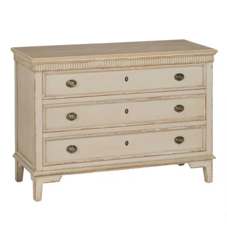 Cómoda natural crema en madera de abeto y DM 119.50x44.50x84cm - Ixia - 610579IX - foto-blanco
