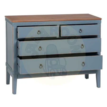 Cómoda azul en madera de abeto y DM 4 cajones 115x45x90cm - Ixia - 610590IX - foto-secundaria-1