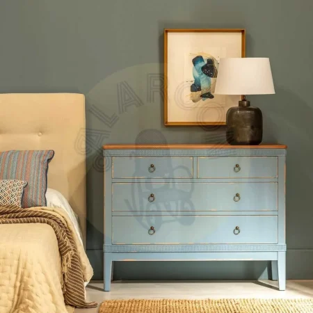 Cómoda azul en madera de abeto y DM 4 cajones 115x45x90cm - Ixia - 610590IX - foto-secundaria-10