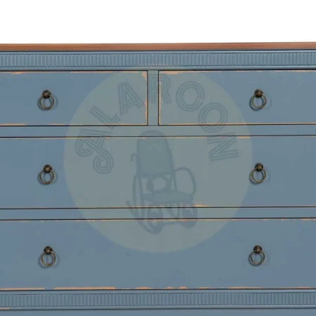 Cómoda azul en madera de abeto y DM 4 cajones 115x45x90cm - Ixia - 610590IX - foto-secundaria-4