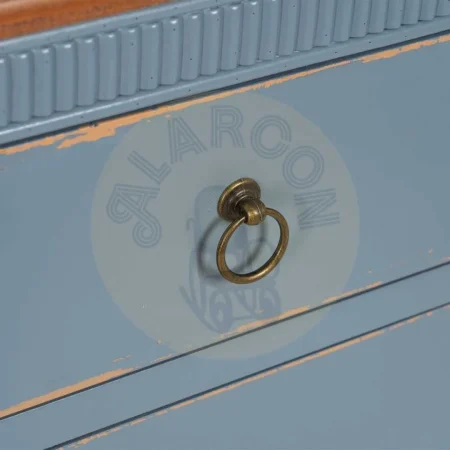 Cómoda azul en madera de abeto y DM 4 cajones 115x45x90cm - Ixia - 610590IX - foto-secundaria-6
